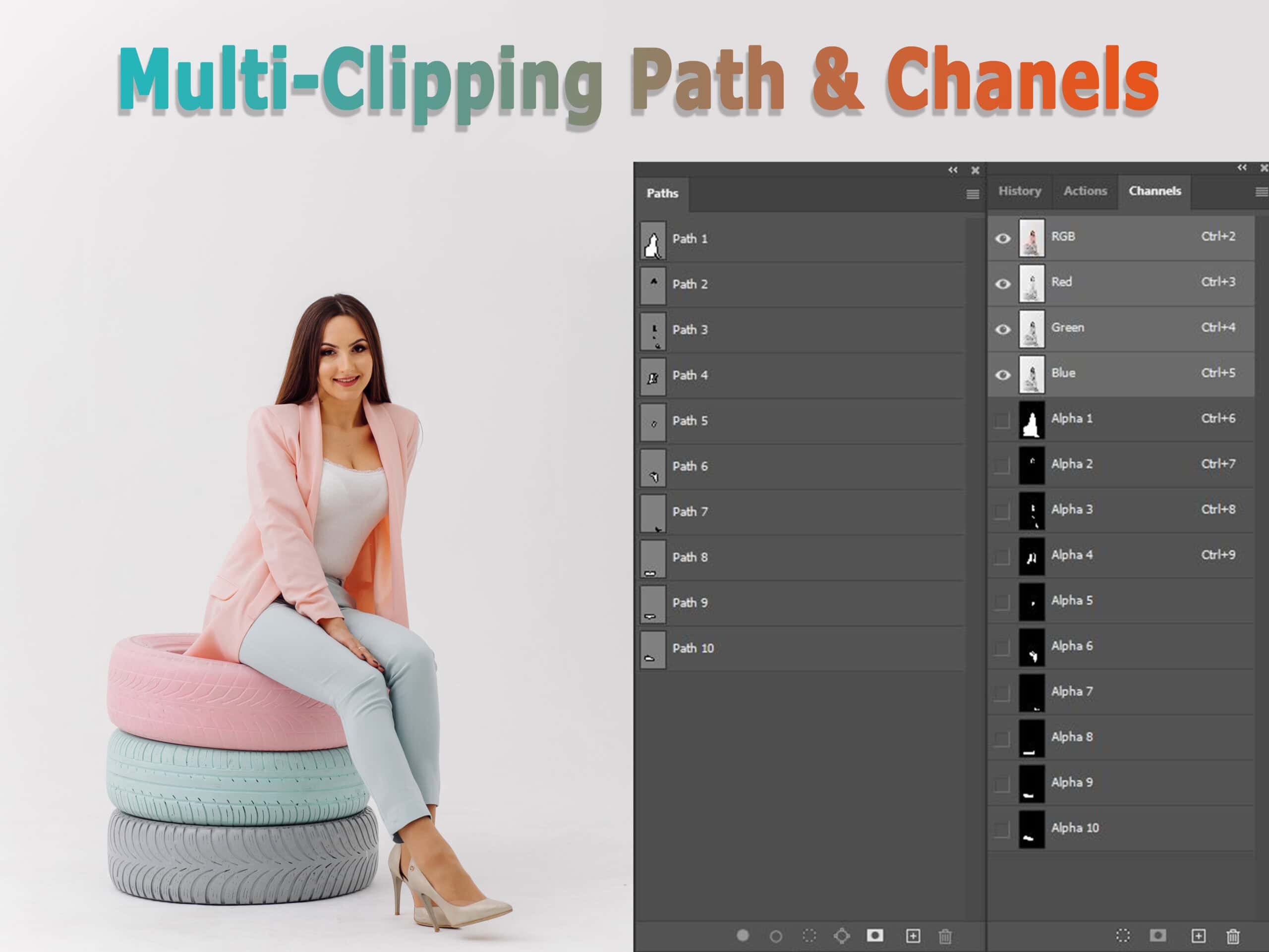 Easily create multiple color variants with multi-clipping paths.